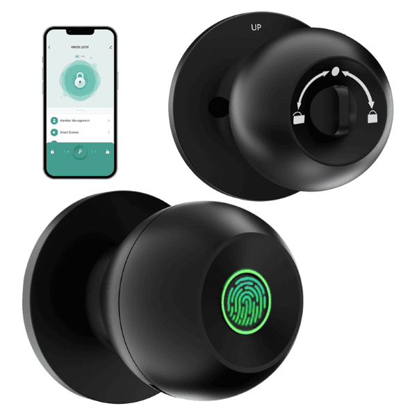 Fingerprint Smart Door Knob - Tuya Black - Image 11